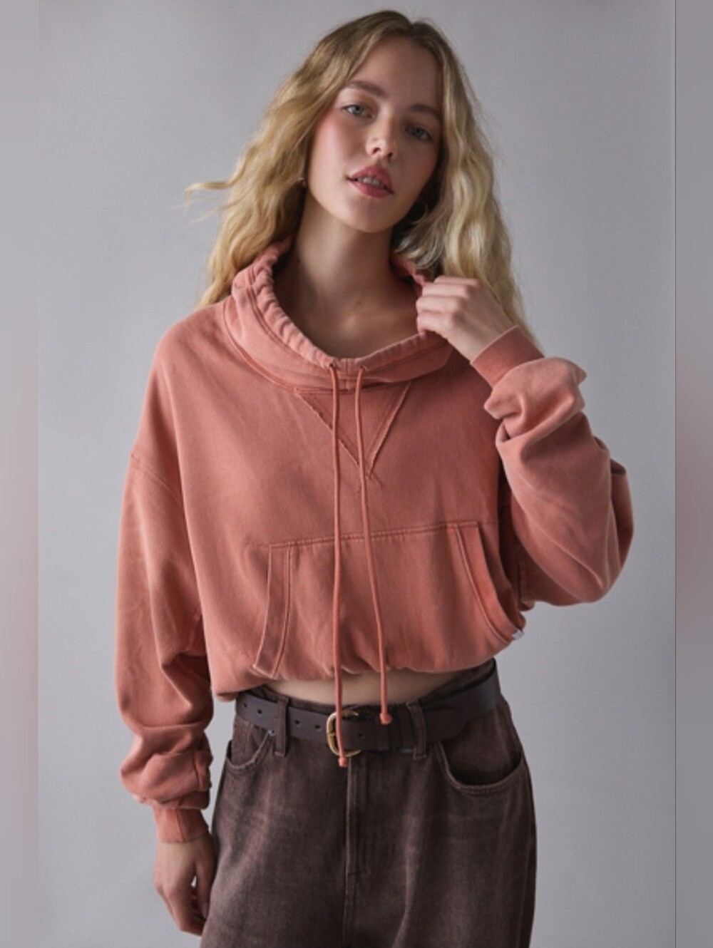 Out From Under Hear Me Out Drawstring  Mockneck Pullover Sz Medium